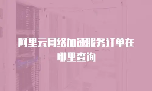 阿里云网络加速服务订单在哪里查询