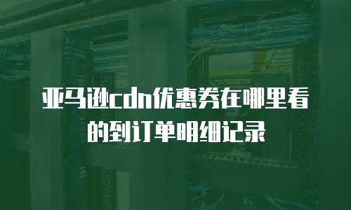 亚马逊cdn优惠券在哪里看的到订单明细记录