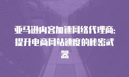 亚马逊内容加速网络代理商：提升电商网站速度的秘密武器