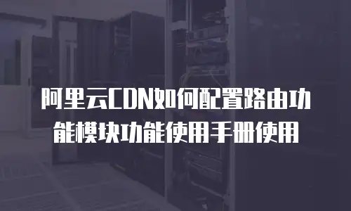 阿里云CDN如何配置路由功能模块功能使用手册使用
