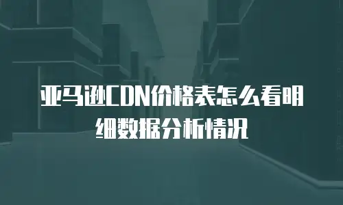 亚马逊CDN价格表怎么看明细数据分析情况