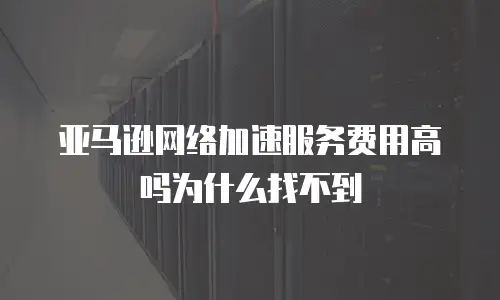 亚马逊网络加速服务费用高吗为什么找不到