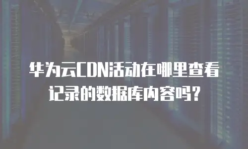 华为云CDN活动在哪里查看记录的数据库内容吗？