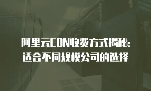 阿里云CDN收费方式揭秘：适合不同规模公司的选择