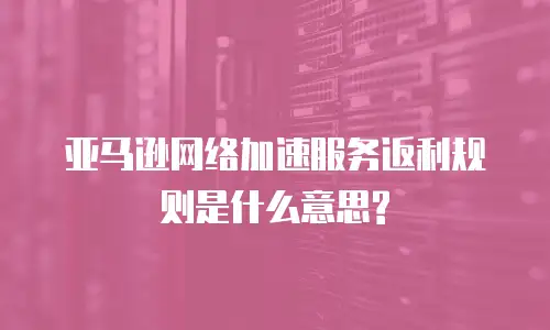 亚马逊网络加速服务返利规则是什么意思?