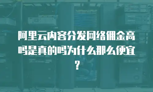 阿里云内容分发网络佣金高吗是真的吗为什么那么便宜？
