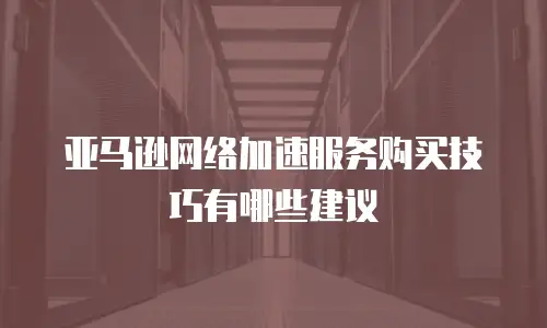 亚马逊网络加速服务购买技巧有哪些建议