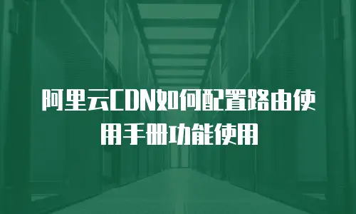 阿里云CDN如何配置路由使用手册功能使用