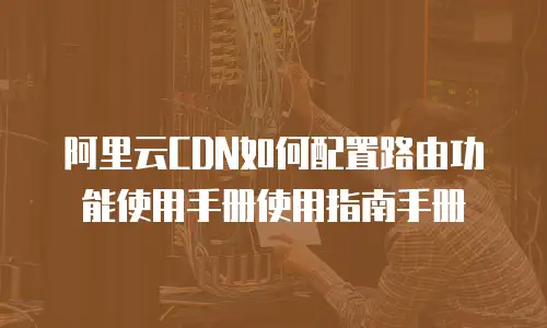 阿里云CDN如何配置路由功能使用手册使用指南手册