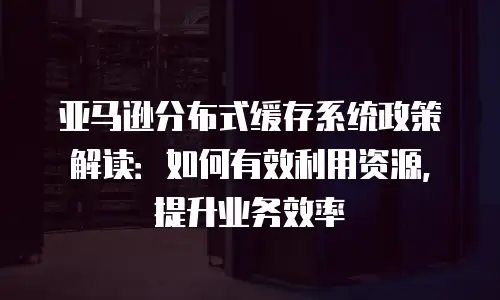 亚马逊分布式缓存系统政策解读：如何有效利用资源，提升业务效率