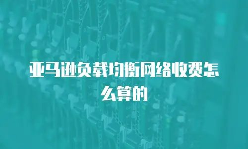 亚马逊负载均衡网络收费怎么算的