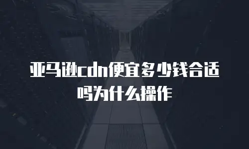 亚马逊cdn便宜多少钱合适吗为什么操作
