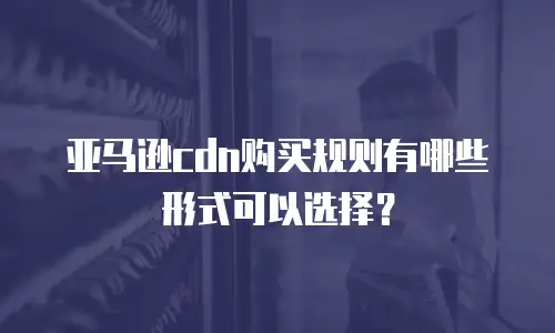 亚马逊cdn购买规则有哪些形式可以选择？