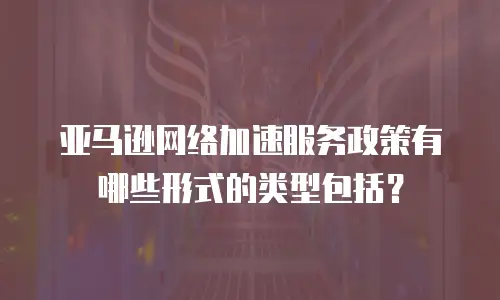 亚马逊网络加速服务政策有哪些形式的类型包括？