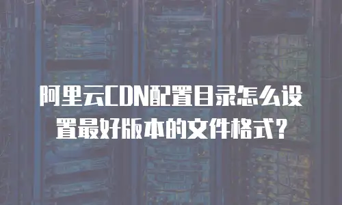 阿里云CDN配置目录怎么设置最好版本的文件格式？