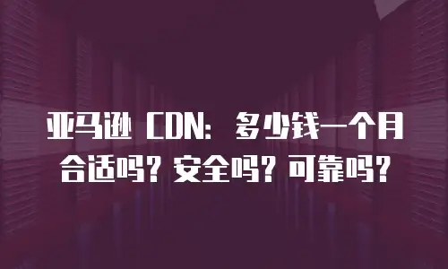 亚马逊 CDN：多少钱一个月合适吗？安全吗？可靠吗？