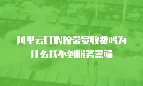 阿里云CDN按带宽收费吗为什么找不到服务器端