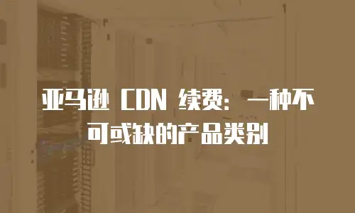 亚马逊 CDN 续费：一种不可或缺的产品类别