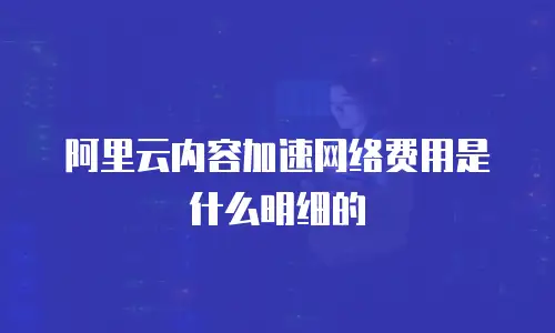 阿里云内容加速网络费用是什么明细的