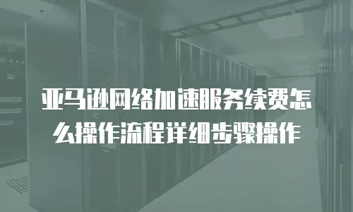亚马逊网络加速服务续费怎么操作流程详细步骤操作