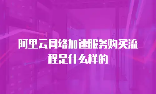 阿里云网络加速服务购买流程是什么样的