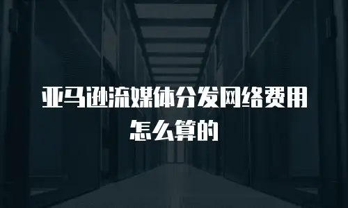亚马逊流媒体分发网络费用怎么算的