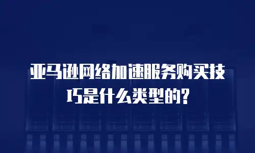 亚马逊网络加速服务购买技巧是什么类型的?