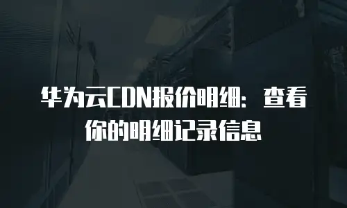 华为云CDN报价明细：查看你的明细记录信息