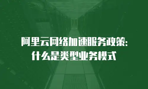 阿里云网络加速服务政策：什么是类型业务模式