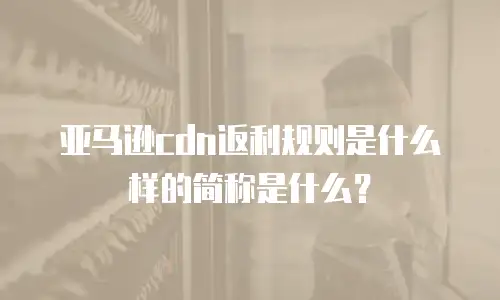 亚马逊cdn返利规则是什么样的简称是什么？