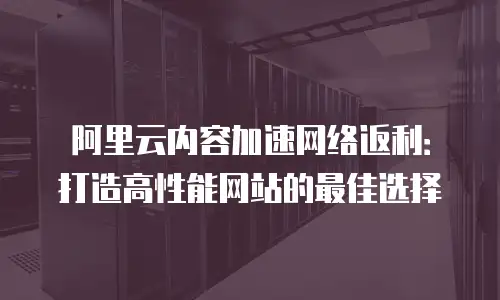 阿里云内容加速网络返利：打造高性能网站的最佳选择