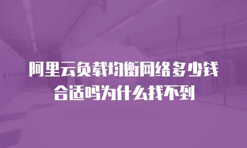 阿里云负载均衡网络多少钱合适吗为什么找不到