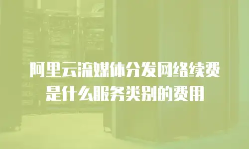 阿里云流媒体分发网络续费是什么服务类别的费用