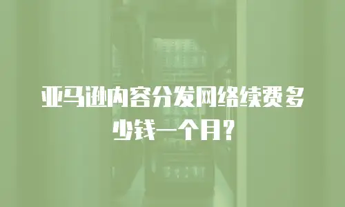 亚马逊内容分发网络续费多少钱一个月？
