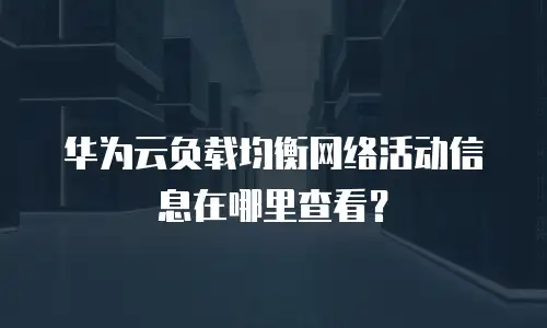 华为云负载均衡网络活动信息在哪里查看？