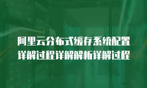阿里云分布式缓存系统配置详解过程详解解析详解过程