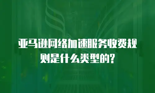 亚马逊网络加速服务收费规则是什么类型的?