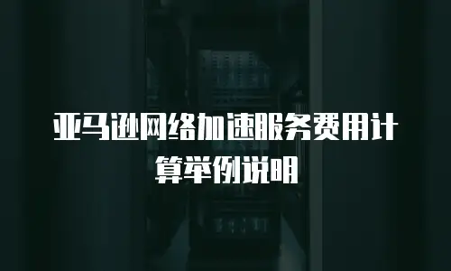 亚马逊网络加速服务费用计算举例说明