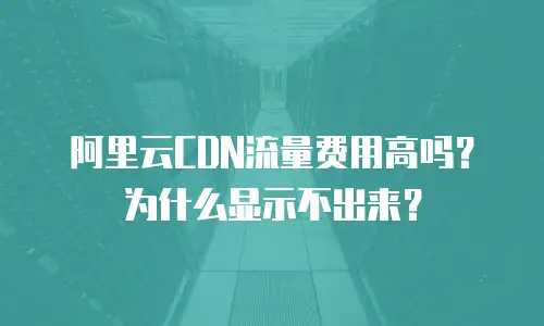 阿里云CDN流量费用高吗？为什么显示不出来？