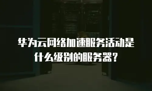  华为云网络加速服务活动是什么级别的服务器？