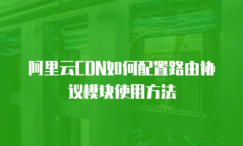 阿里云CDN如何配置路由协议模块使用方法