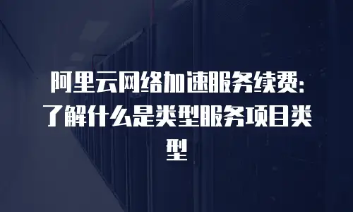 阿里云网络加速服务续费：了解什么是类型服务项目类型