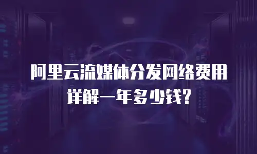 阿里云流媒体分发网络费用详解一年多少钱？