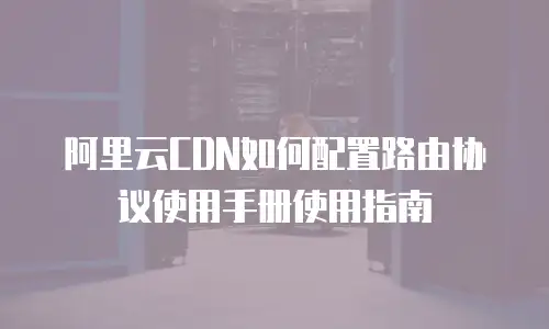 阿里云CDN如何配置路由协议使用手册使用指南