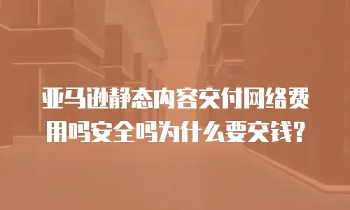 亚马逊静态内容交付网络费用吗安全吗为什么要交钱？