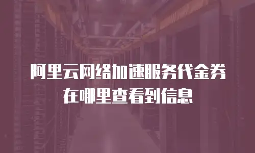 阿里云网络加速服务代金券在哪里查看到信息