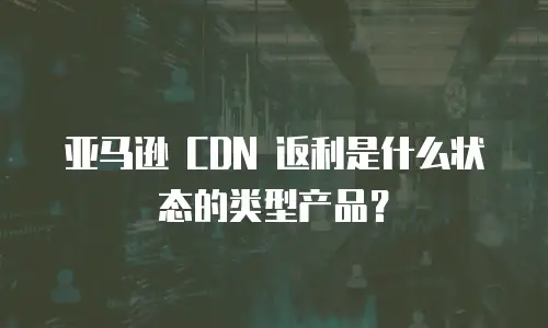 亚马逊 CDN 返利是什么状态的类型产品？
