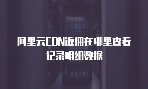 阿里云CDN返佣在哪里查看记录明细数据