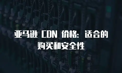 亚马逊 CDN 价格：适合的购买和安全性