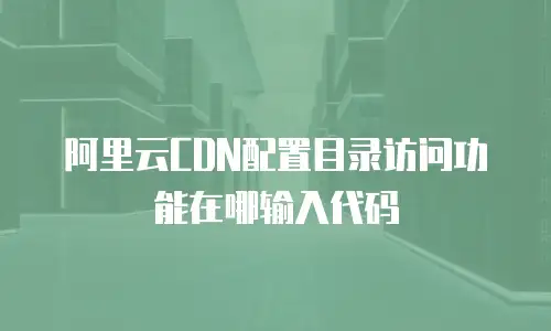 阿里云CDN配置目录访问功能在哪输入代码